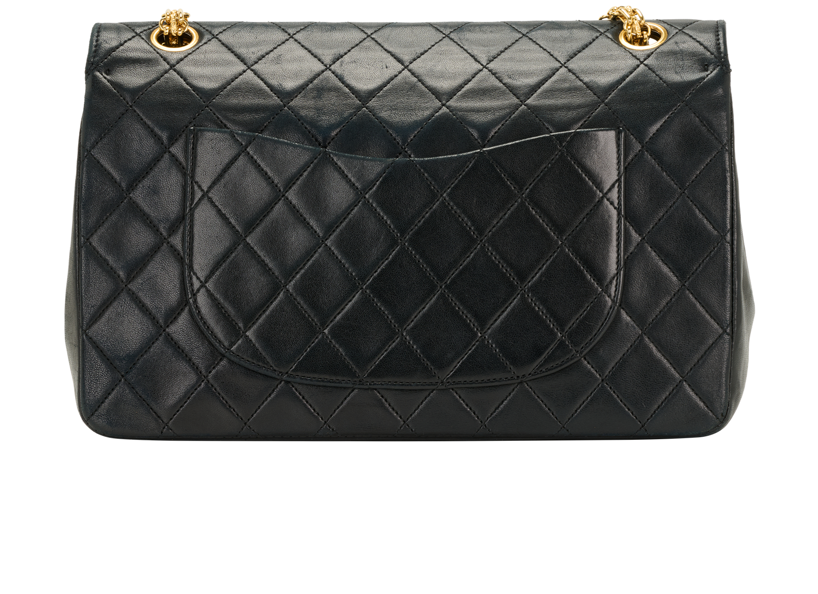 Medium Classic Double Flap, &pound;4,200, Handbags, Black, Lambskin Leather, Back view